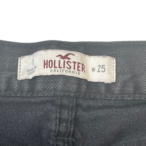 HOLLISTER Black Cutoff Shorts 1 25 Super Distressed Jean - Picture 8 of 9